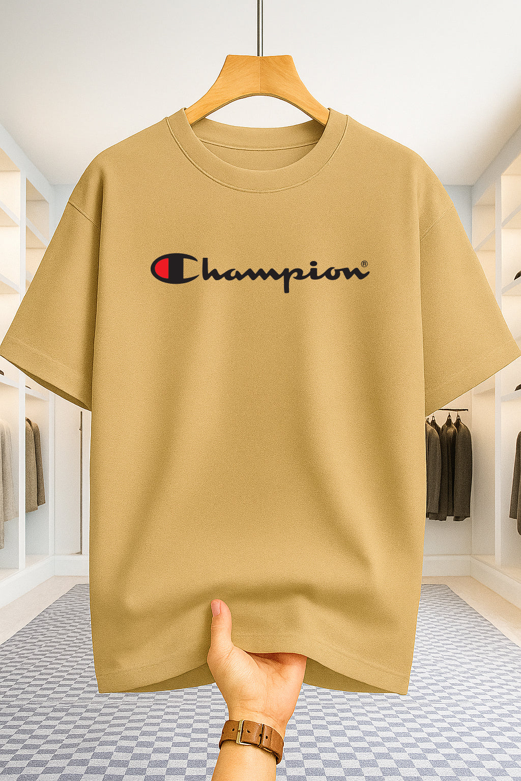 Drop Shoulder T-shirt - Champion - Beige