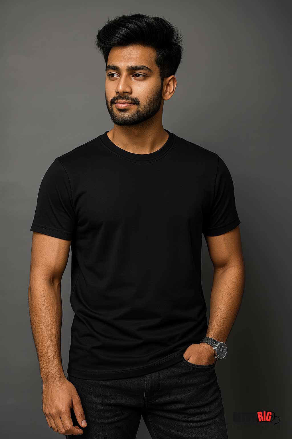 Premium Quality Solid T-shirt - Black