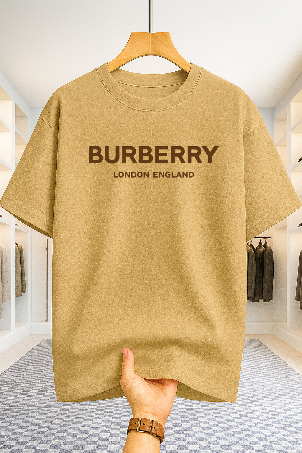 Drop Shoulder T-shirt - Burberry - Beige