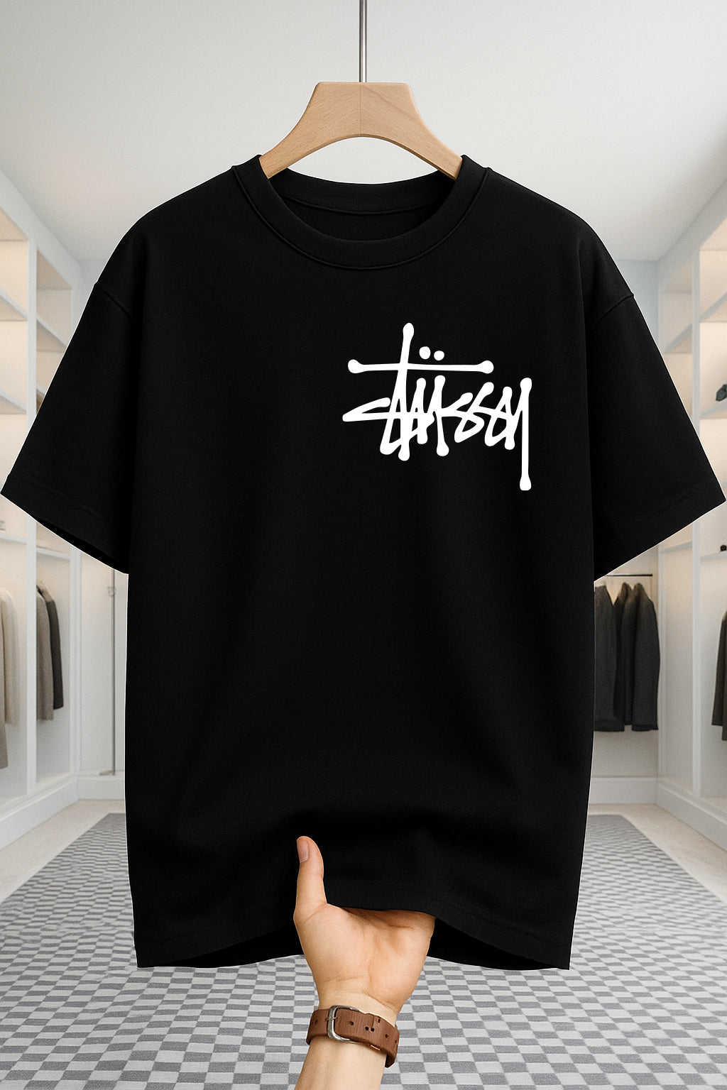 Drop Shoulder T-shirt - Stussy - Black