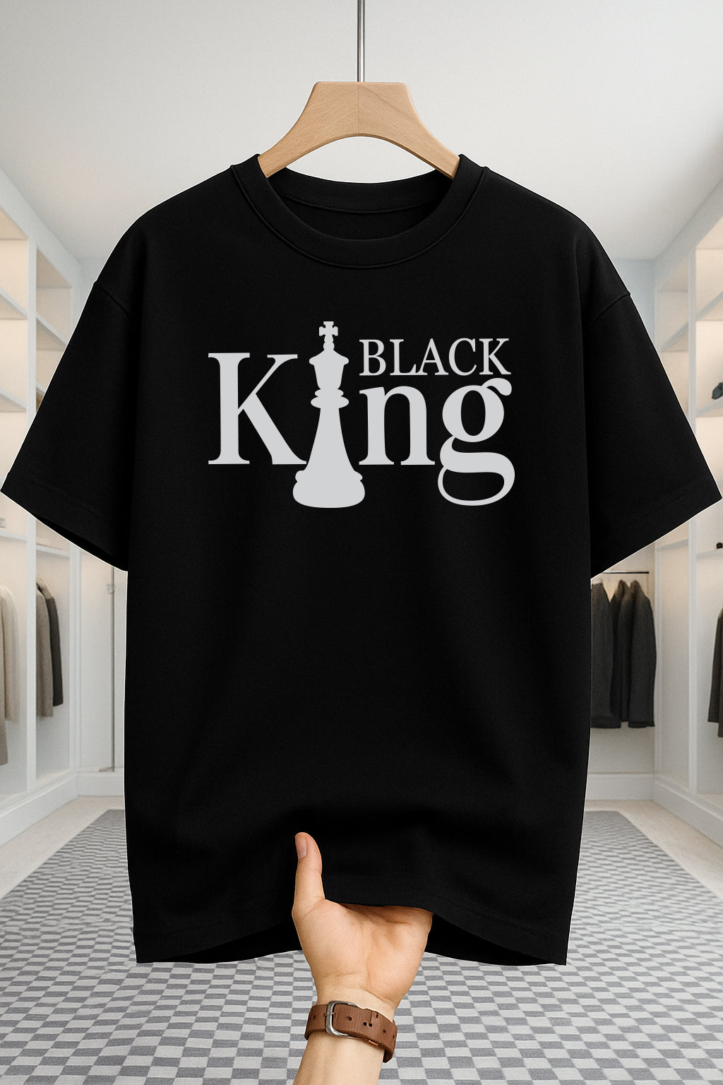 Drop Shoulder T-shirt - Black King - Black