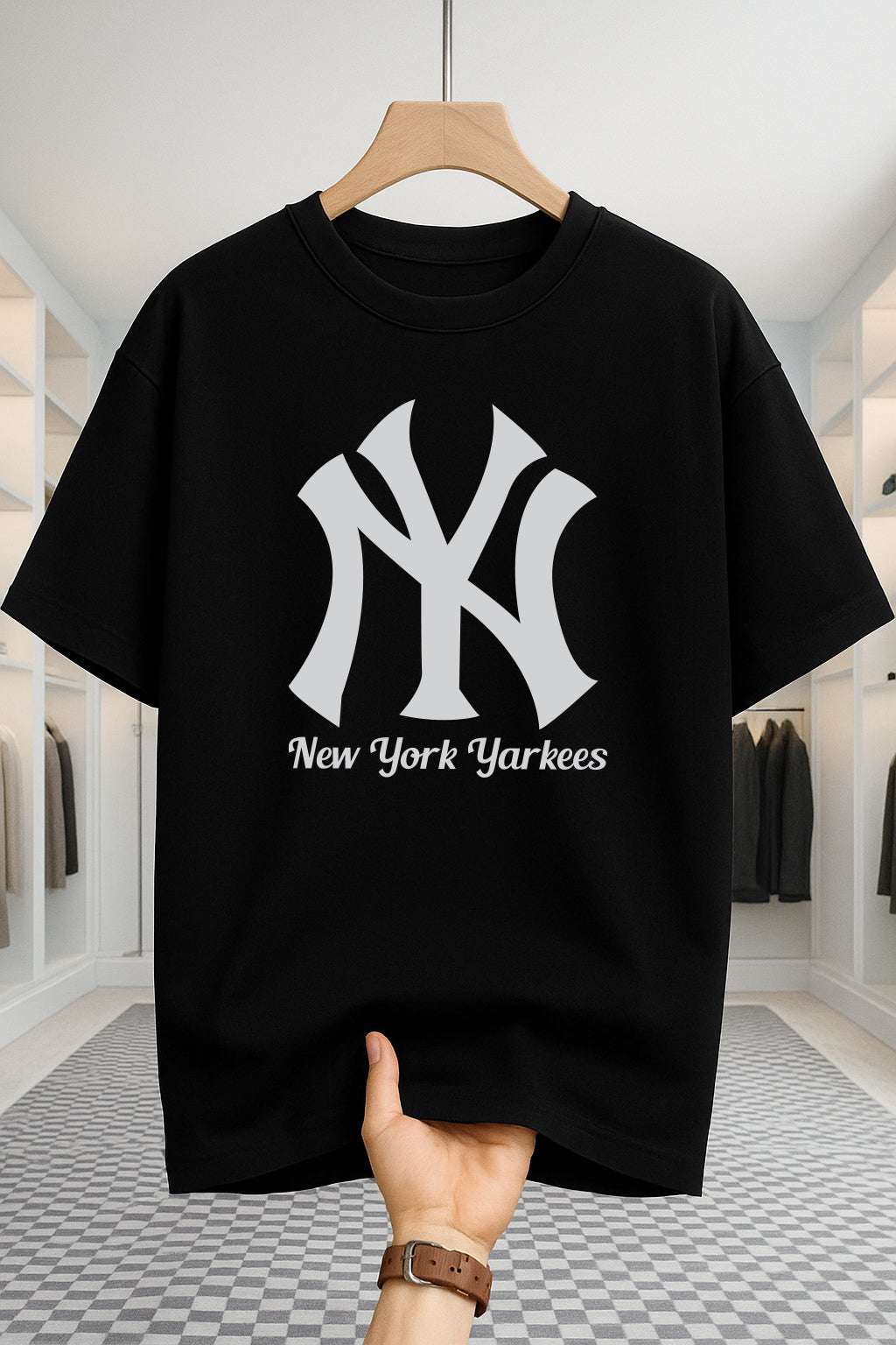 Drop Shoulder T-shirt - NY - Black