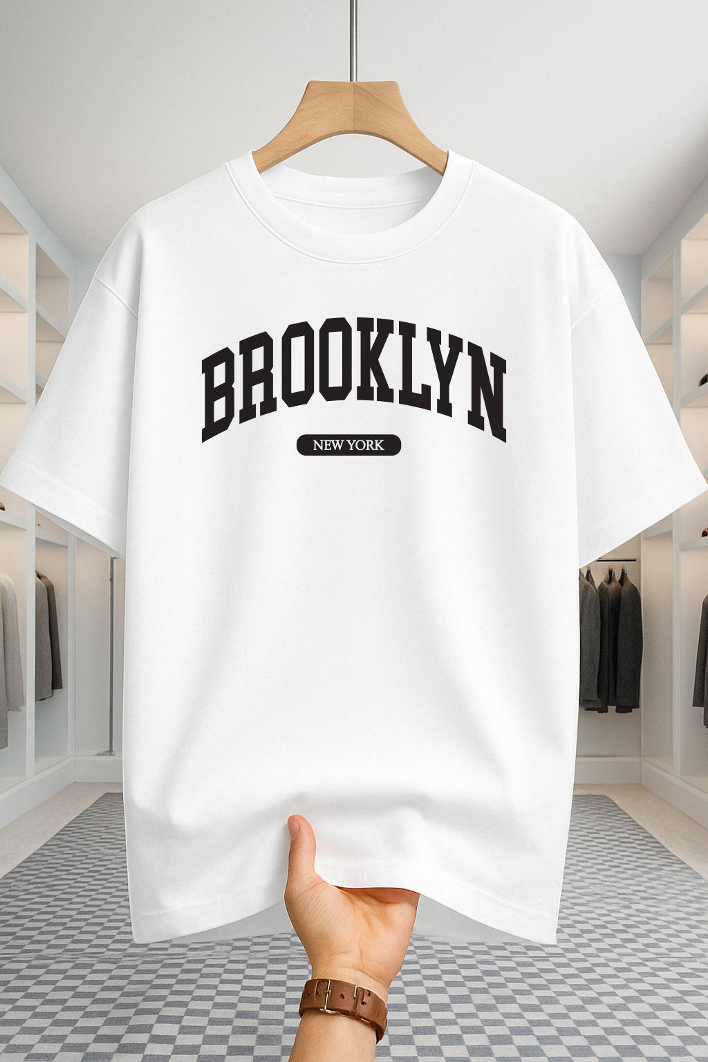 Drop Shoulder T-shirt - Brooklyn - White