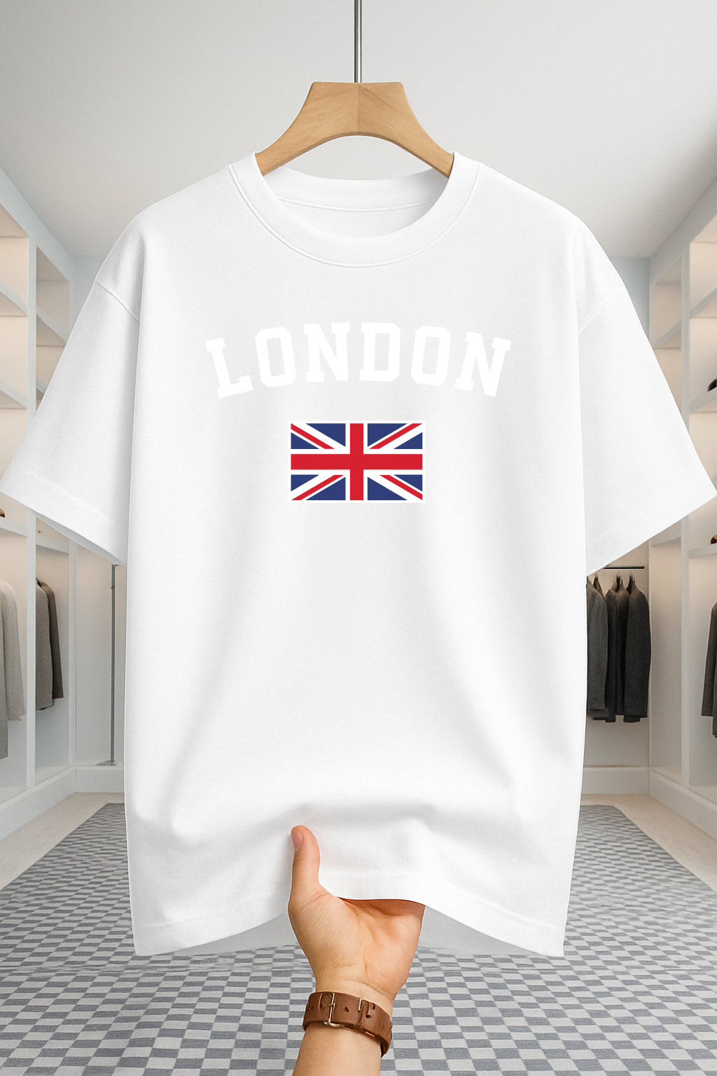 Drop Shoulder T-shirt - London - White