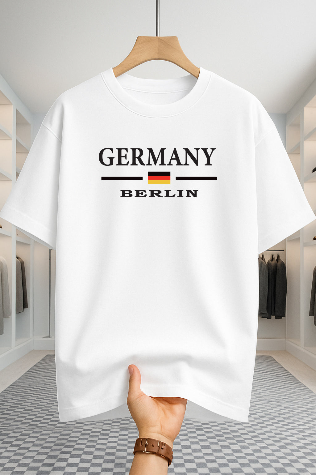 Drop Shoulder T-shirt - Germany - White