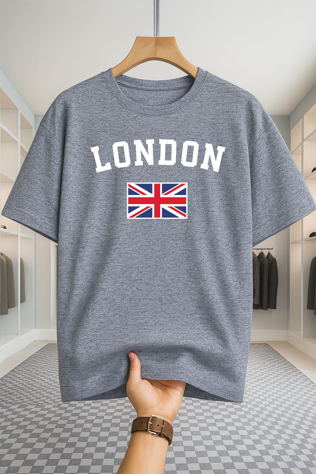 Drop Shoulder T-shirt - London - Ash