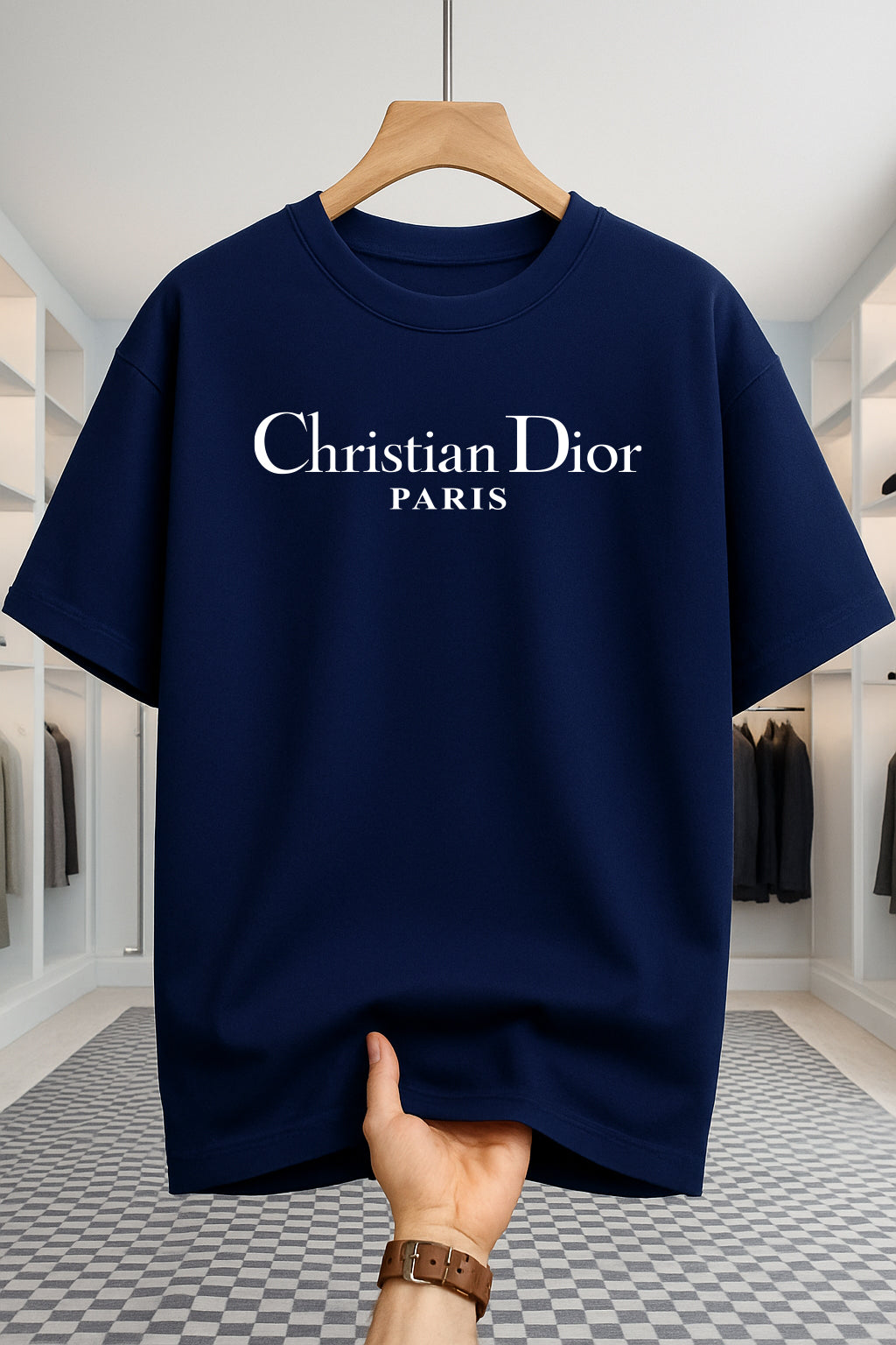 Drop Shoulder T-shirt - Christian Dior - Navy Blue