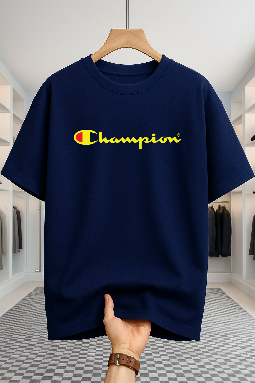 Drop Shoulder T-shirt - Champion - Navy Blue