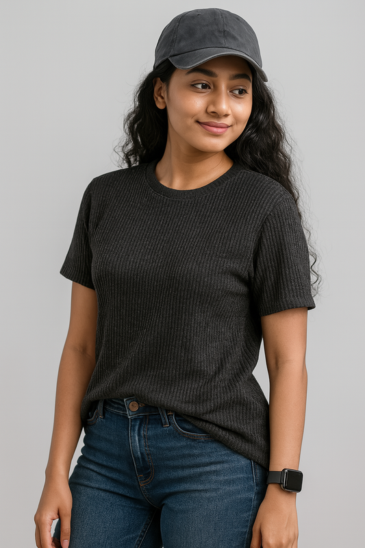 Premium Quality RIB T-shirt for Women - Anther