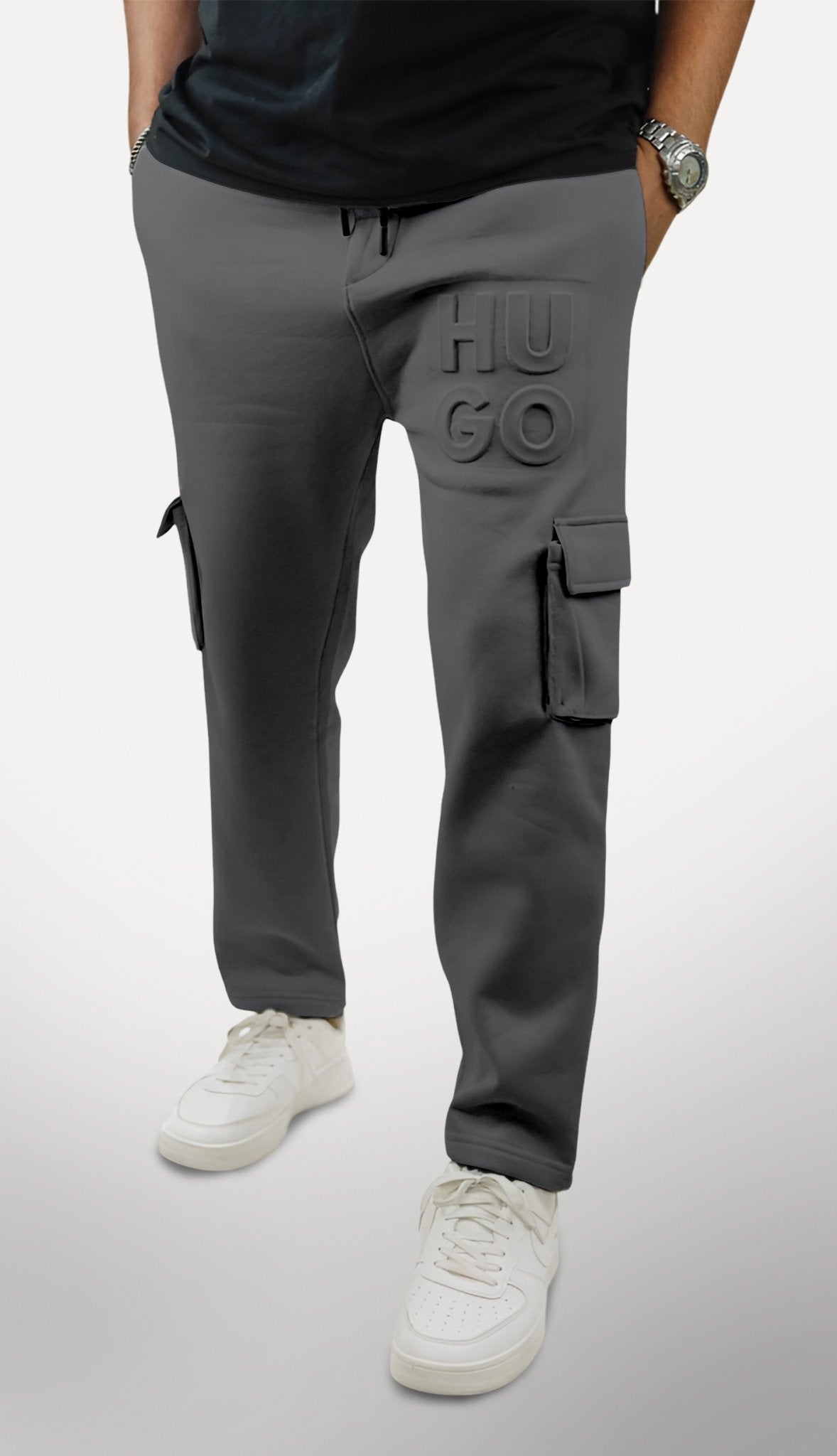 Premium Terry Cotton  Baggy Trouser - Dark grey