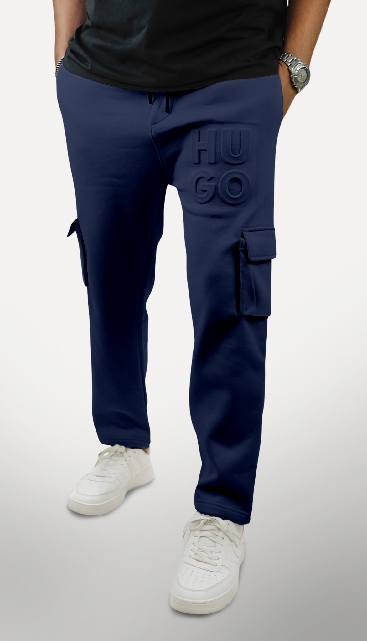 Premium Terry Cotton  Baggy Trouser - Navy