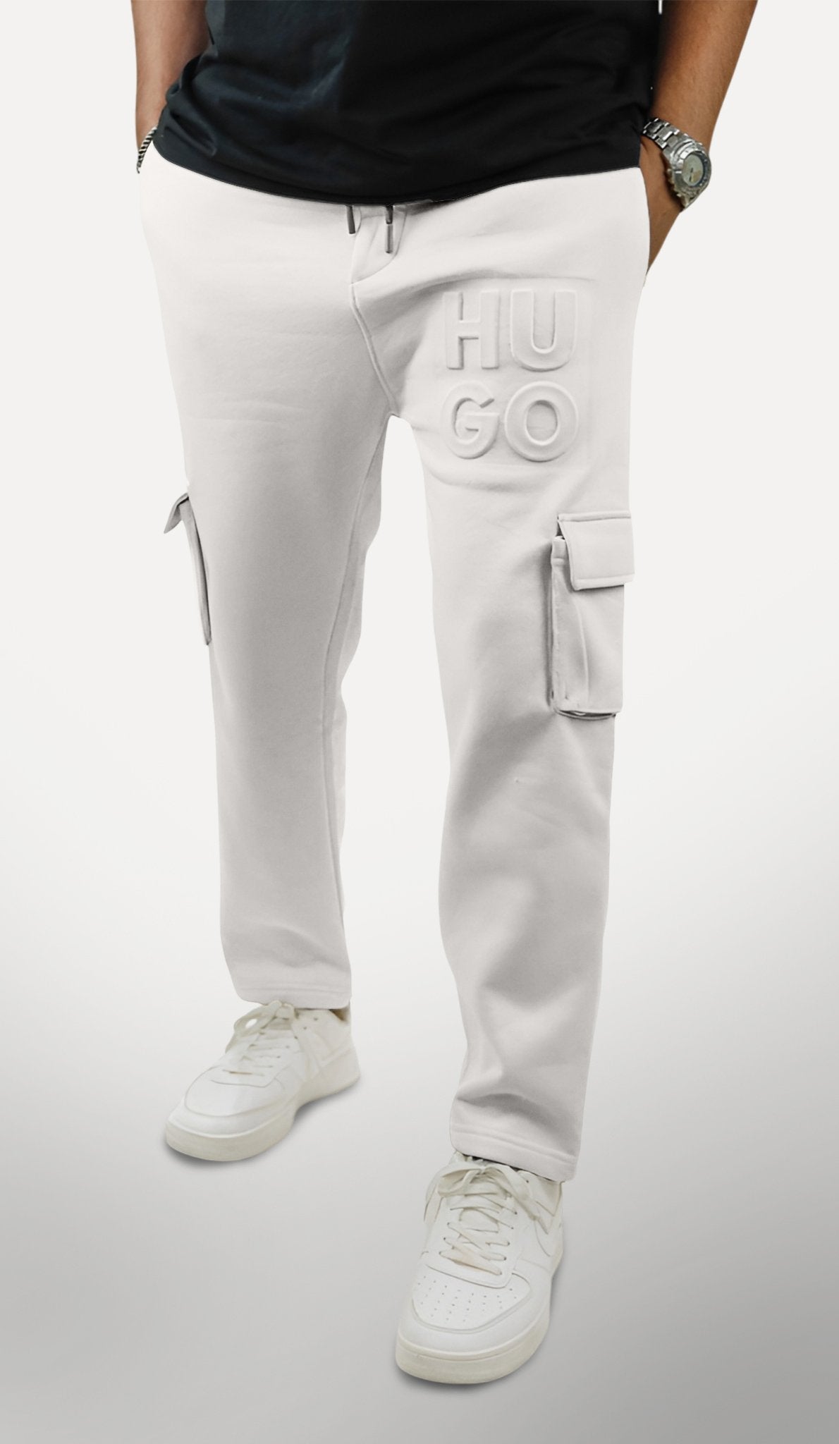 Premium Terry Cotton  Baggy Trouser - white