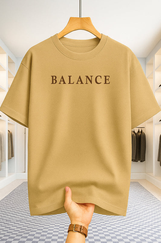 Drop Shoulder T-shirt - Balance - Beige