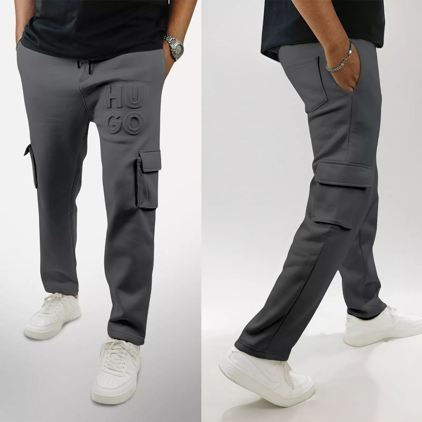Premium Terry Cotton  Baggy Trouser - Dark grey