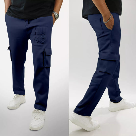 Premium Terry Cotton  Baggy Trouser - Navy