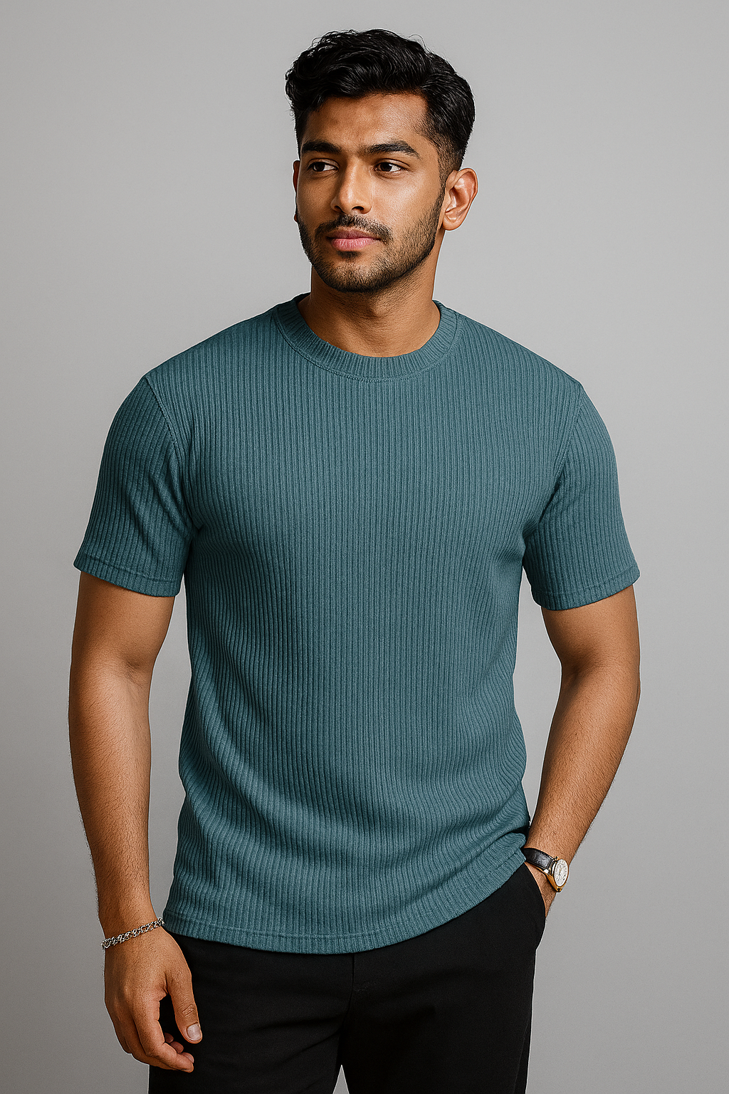 Premium Quality RIB T-shirt - Dark Blue