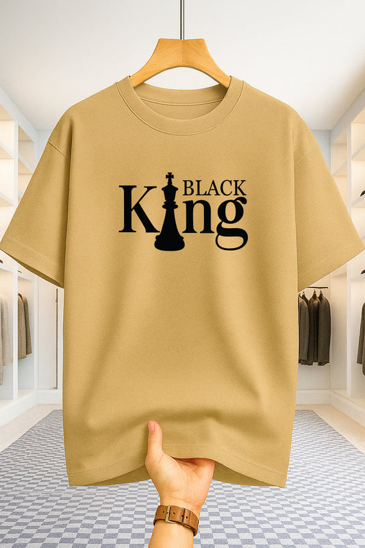 Drop Shoulder T-shirt - Black King - Beige