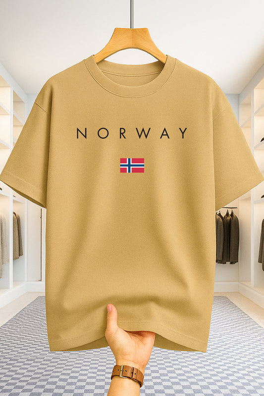 Drop Shoulder T-shirt - Norway - Beige