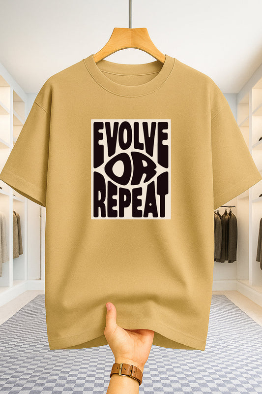 Drop Shoulder T-shirt - Evolve - Beige