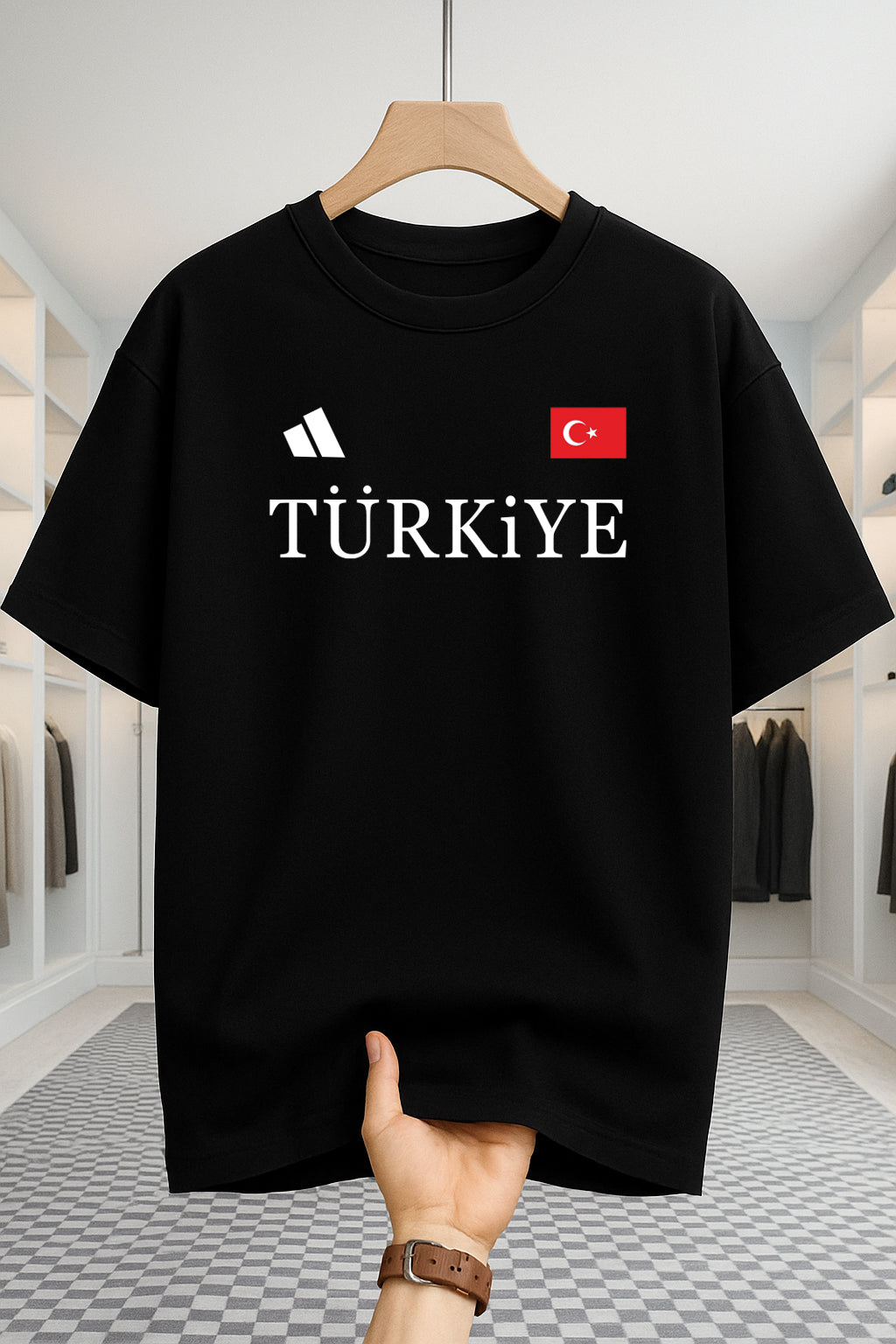 Drop Shoulder T-shirt - Turkiye - Black
