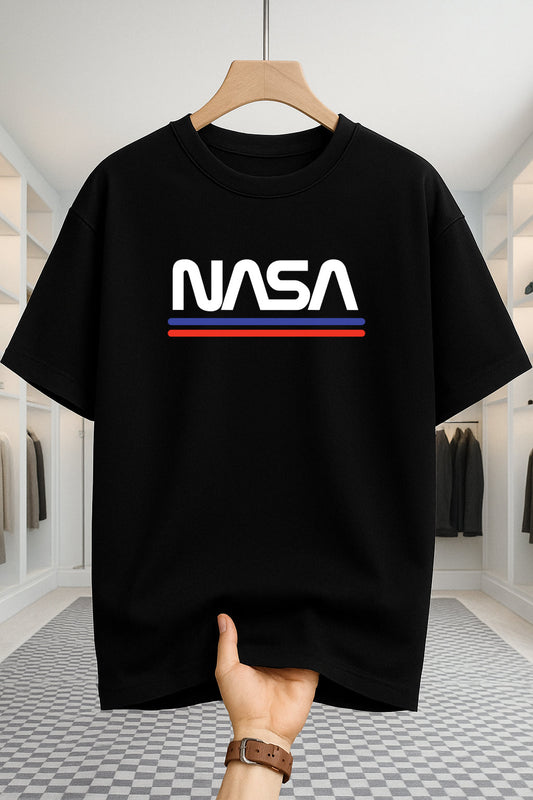 Drop Shoulder T-shirt - Nasa - Black