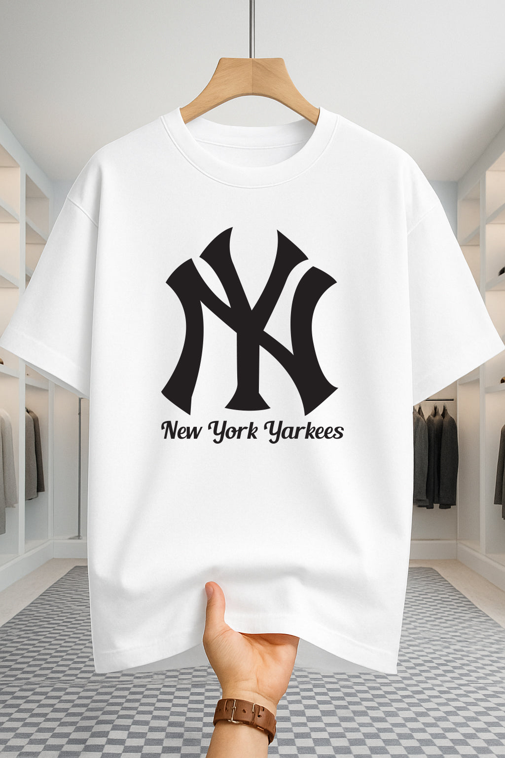 Drop Shoulder T-shirt - NY - White