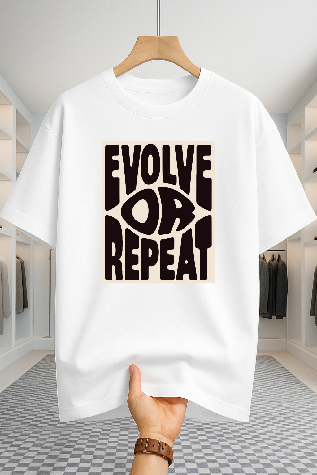 Drop Shoulder T-shirt - Evolve - White