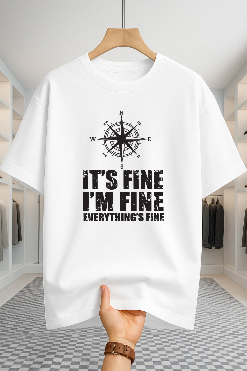 Drop Shoulder T-shirt - Its Fine - White
