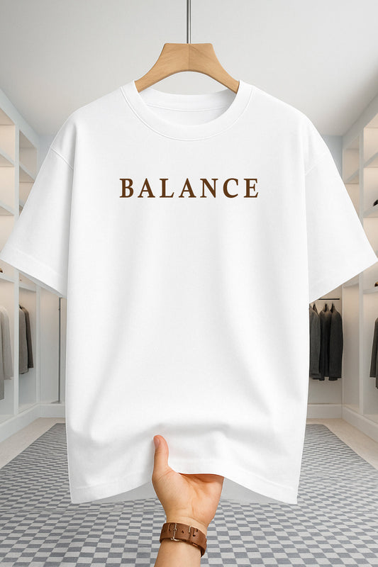 Drop Shoulder T-shirt - Balance - White
