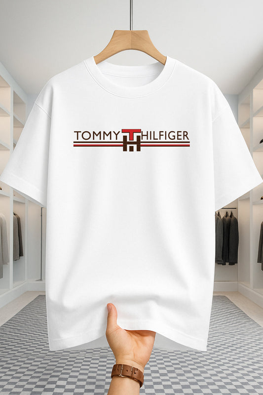 Drop Shoulder T-shirt - Tommy - White