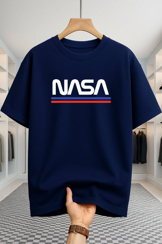 Drop Shoulder T-shirt - Nasa - Navy Blue