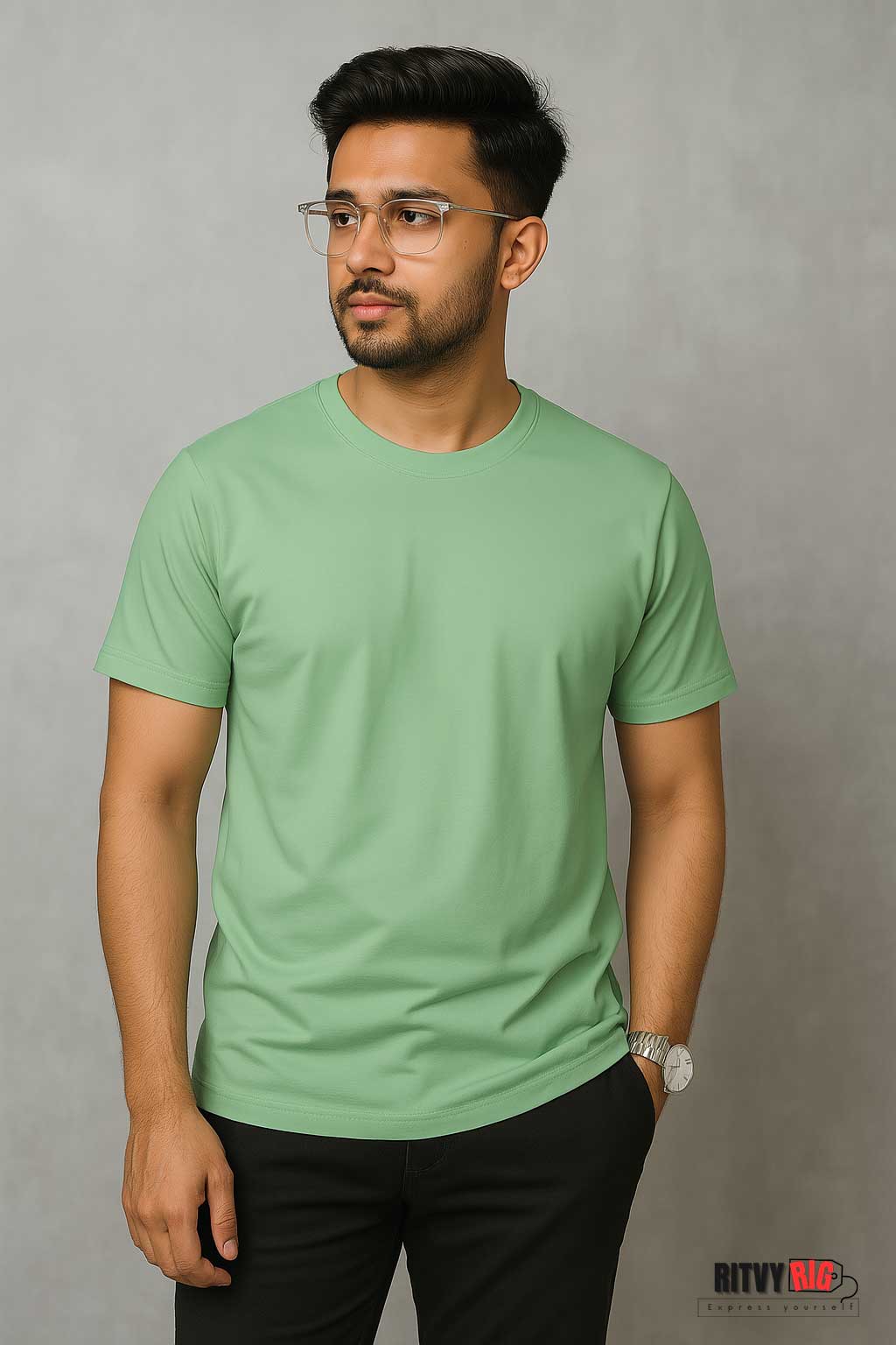 Premium Quality Solid T-shirt - Mint