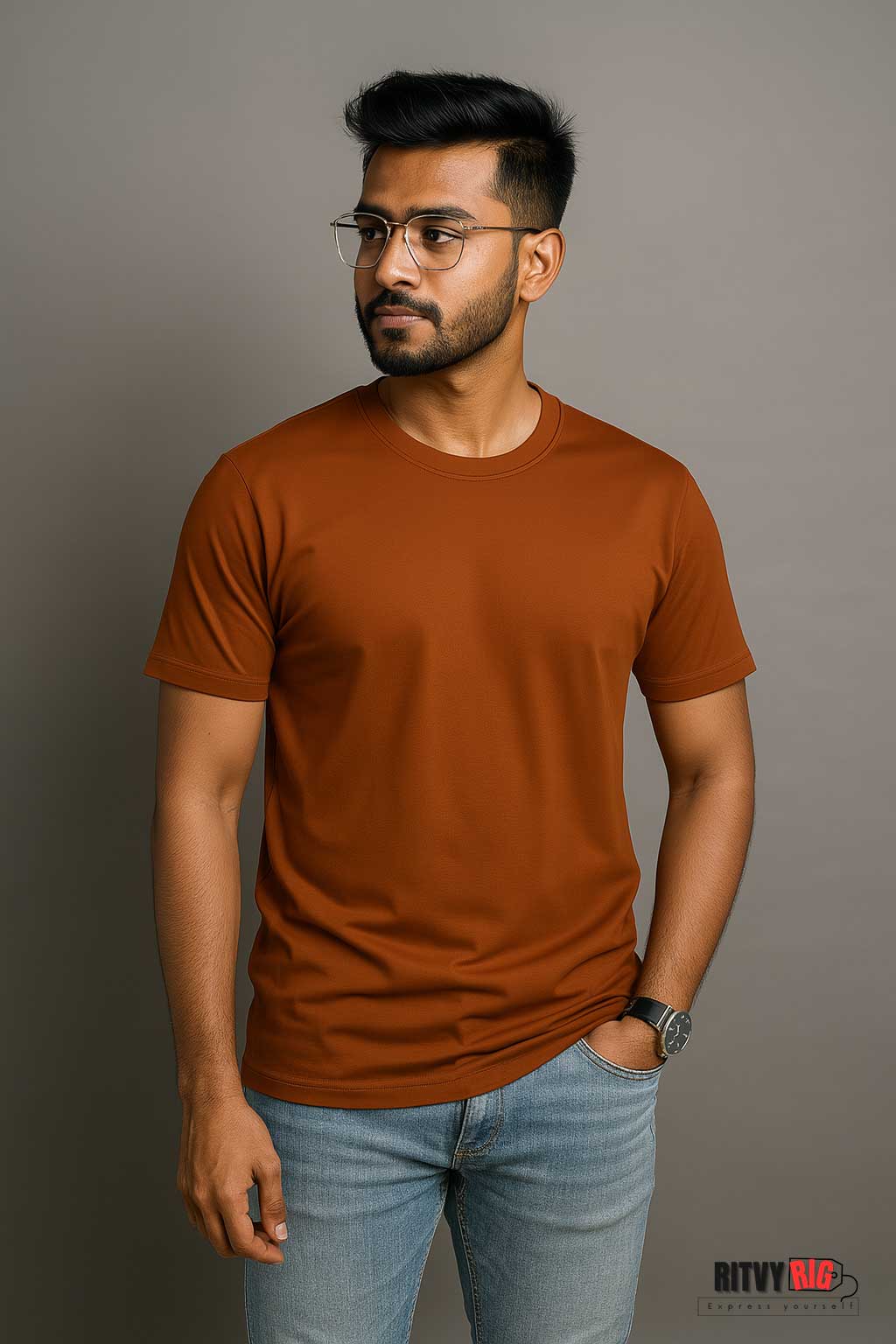 Premium Quality Solid T-shirt - Orange