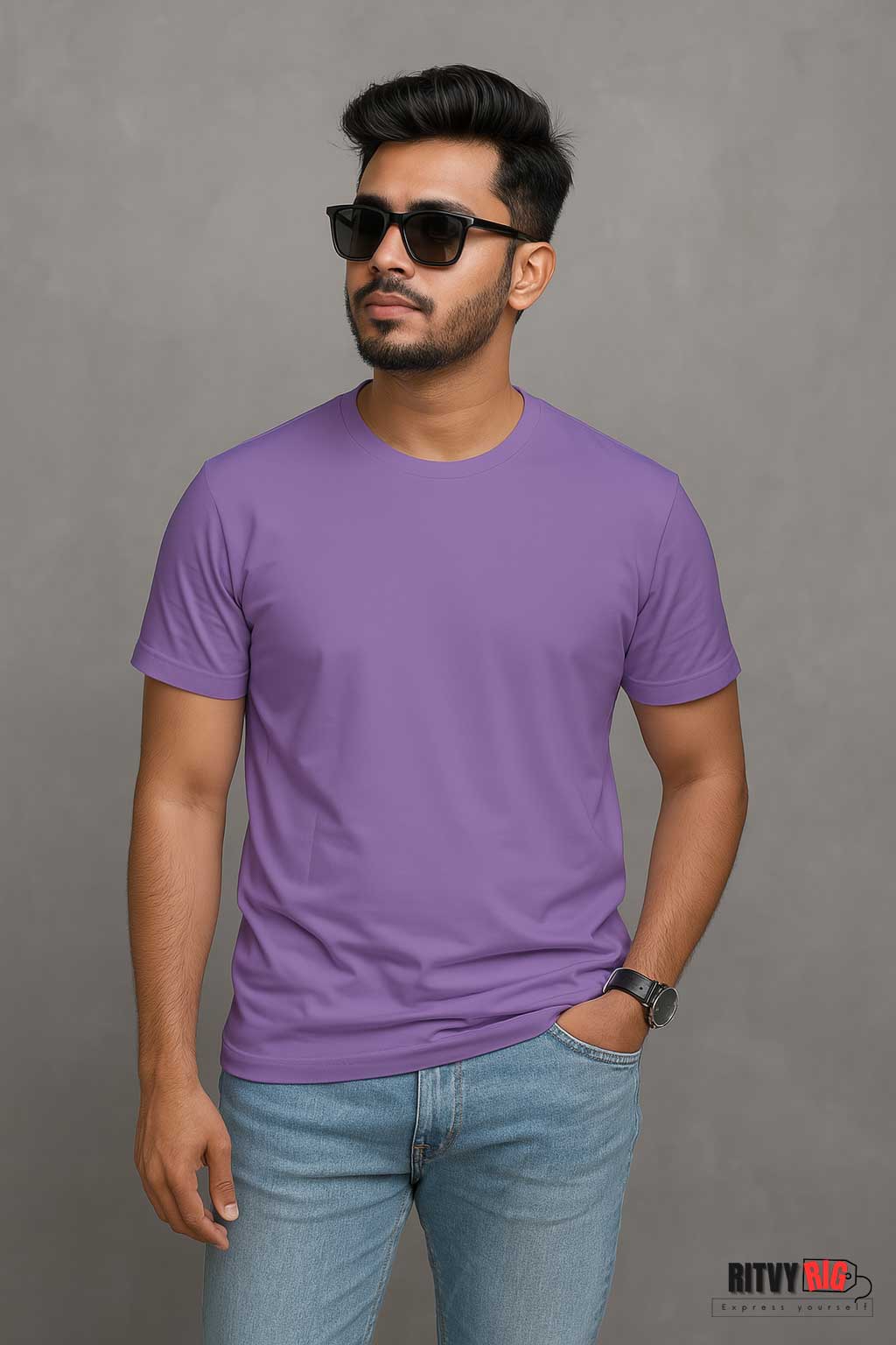 Premium Quality Solid T-shirt - Purple